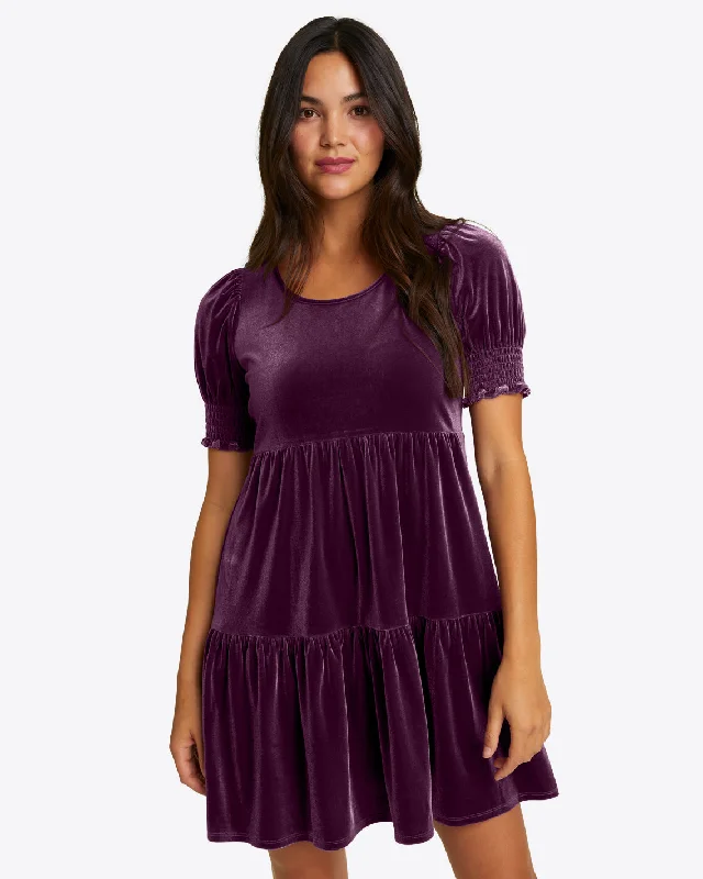 Closeout Sale Lee Ann Dress in Plum Velvet