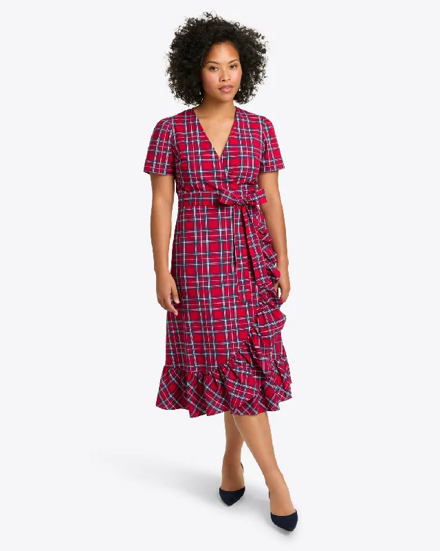 Deal of the Day Reba Midi Wrap Dress in Angie Plaid