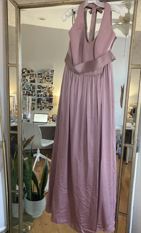 Special Price Vera Wang White Quartz V Neck Halter Gown with Sash VW360214