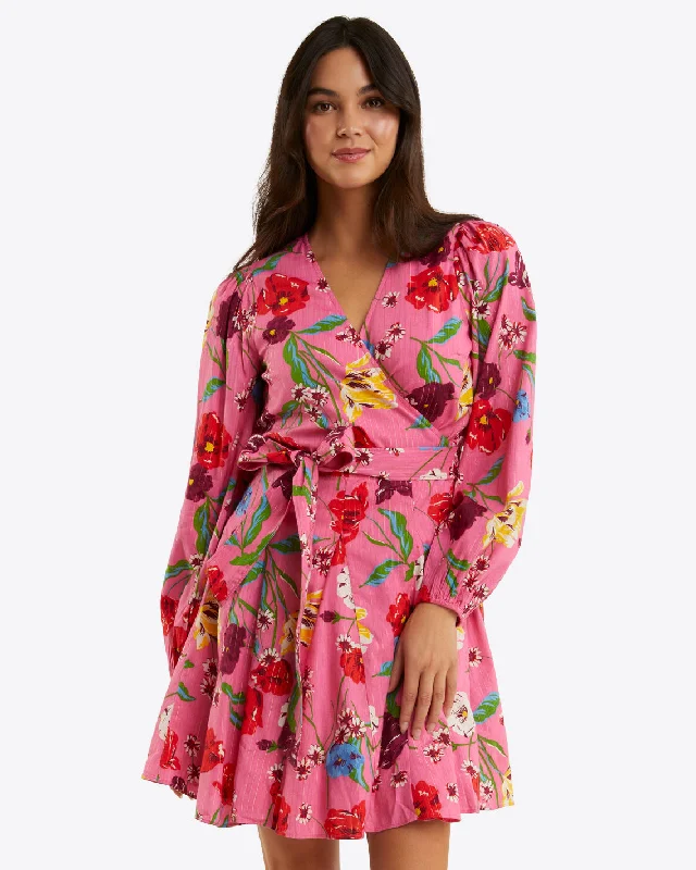 Sale Event Jordan Long-Sleeve Wrap Dress in Lurex Stripe