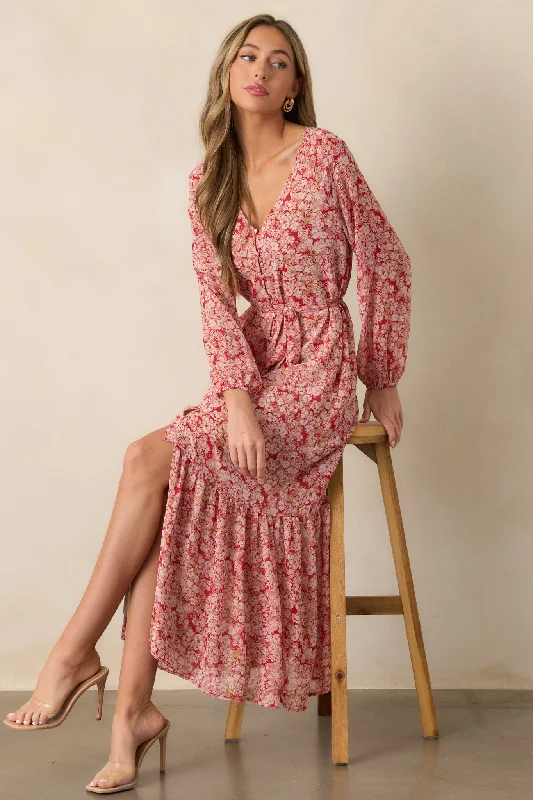 Sneak Peek Sale Z Supply Della Cranberry Floral Maxi Dress