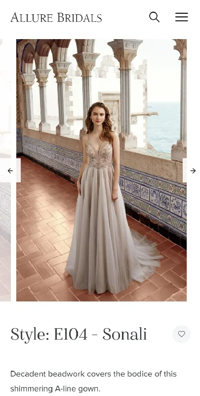 Limited Quantity Allure Bridals Sonali - E104