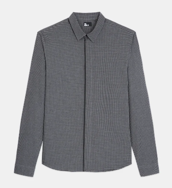 Incredible Offers Black Shirt With Classic Collar | Men | Dark Grey