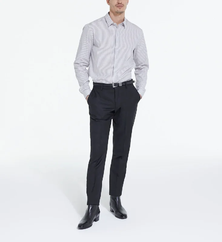 Deal of the Week Striped Shirt With Classic Collar | Men | Grey x White
