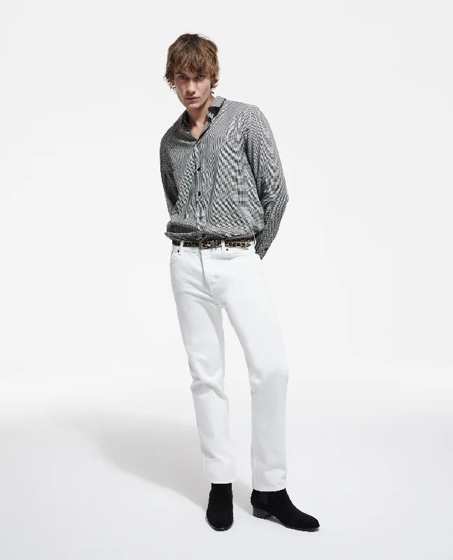 Can't Be Beat Printed Shirt With Classic Collar | Men | Black x White