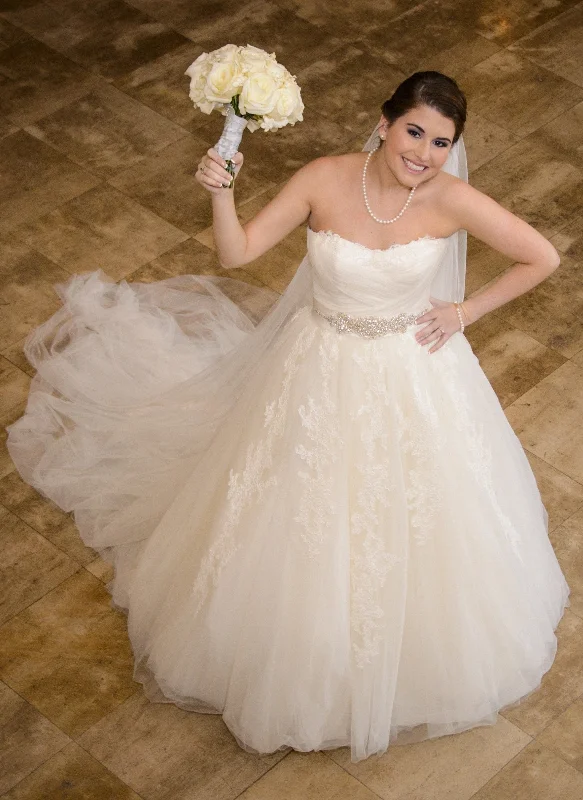 Sneak Peek Sale Pronovias Strapless Sweetheart A-Line Tulle Wedding Dress