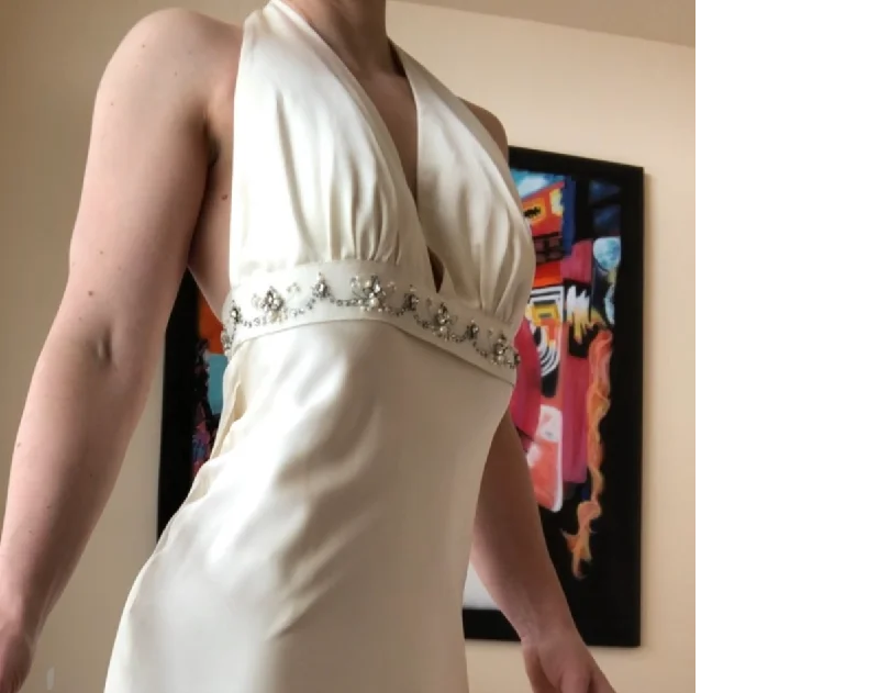 Act Now Watters Halter Silk A-Line