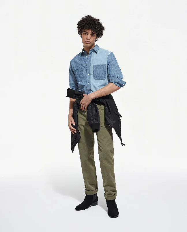 Act Now Classic Collar Denim Shirt | Men | Chambray Blue