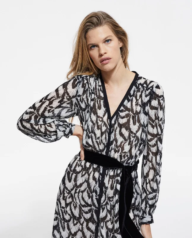 Unbeatable Prices Long Printed Dress | Women | Off White x Black
