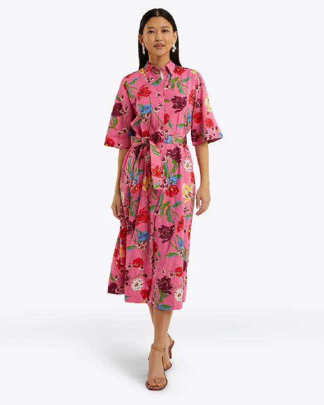 Deep Discounts Riley Midi Shirtdress in Lurex Stripe