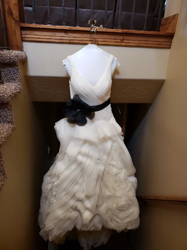 Can't Miss Vera Wang White V-Neck Ball Gown with Fully draped skirt VW351029