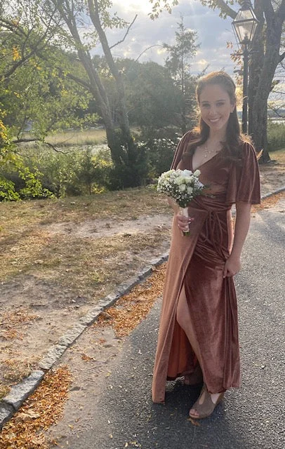 Time-Limited Offer Other Baltic Born Meghan Velvet Wrap Dress in Spice