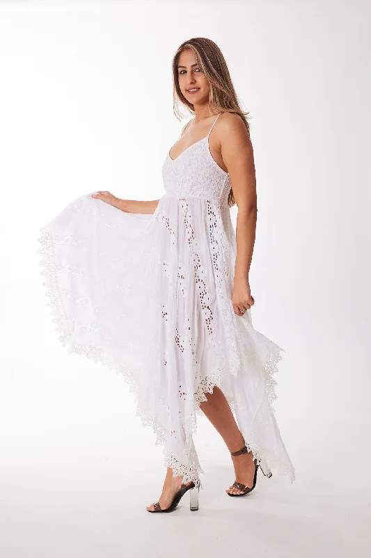 Big Discounts Long white eyelet dress
