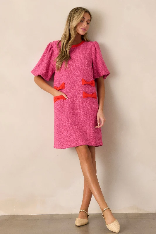 The Best Prices Angel Eyes Pink Tweed Mini Dress