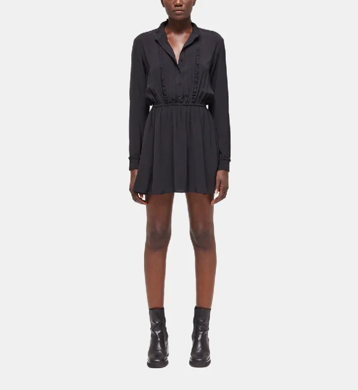 Huge Discounts Short Dress With Low Neckline | Women | Black