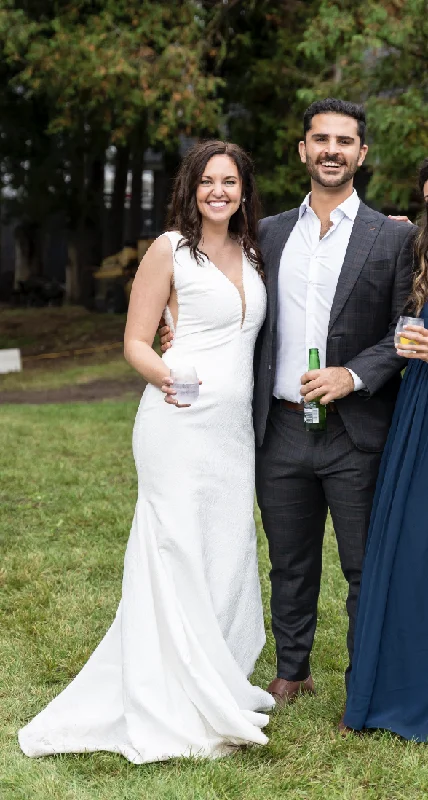Customer Appreciation Sale Pronovias Sleeveless V-Neckline Trumpet - Barcelona Collection