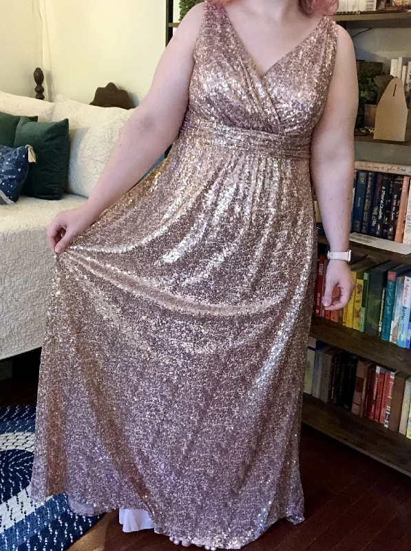Flash Sale David's Bridal SEQUIN TANK BRIDESMAID DRESS 4XLF19787