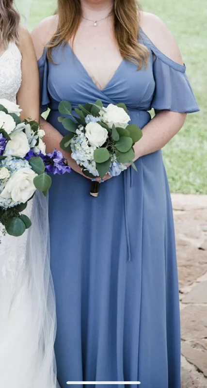While Supplies Last Other Easy Listening Slate Blue Cold-Shoulder Wrap Maxi