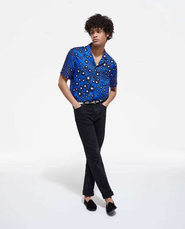 Weekend Deal Floral Hawaiian Collar Shirt | Men | Navy x Black