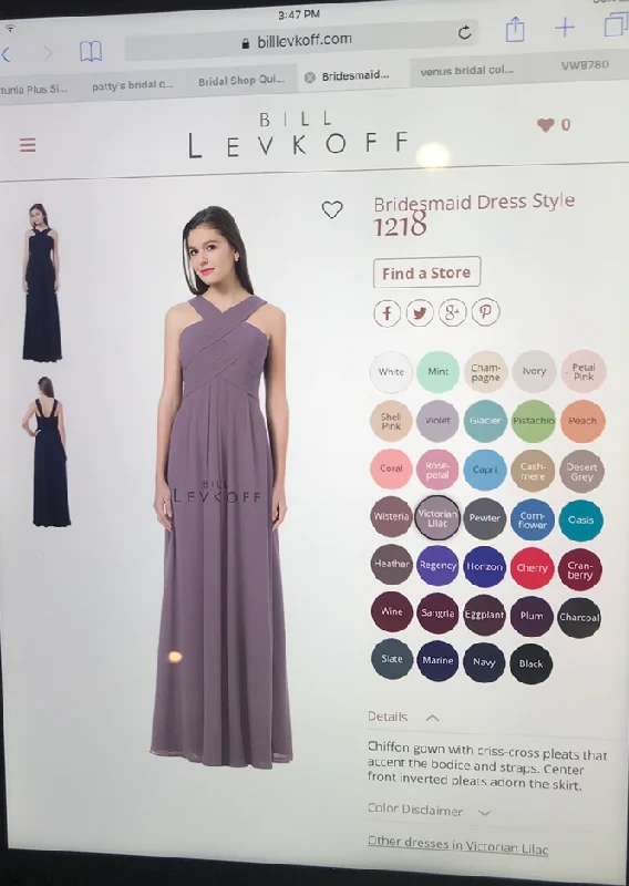 Exclusive Access Bill Levkoff Wide Strap A-line Gown /1218