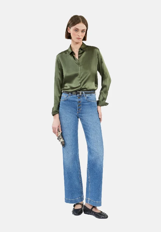 Deal Zone Silk Shirt | Women | Khaki