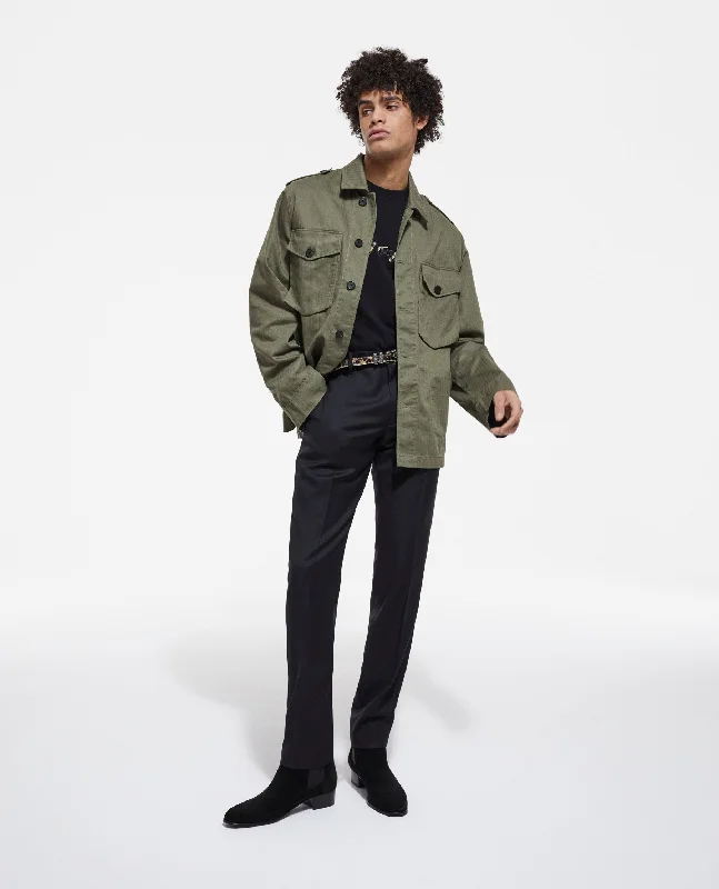 Unmissable Offer Khaki Shirt With Leopard Lining | Men | Olive Night