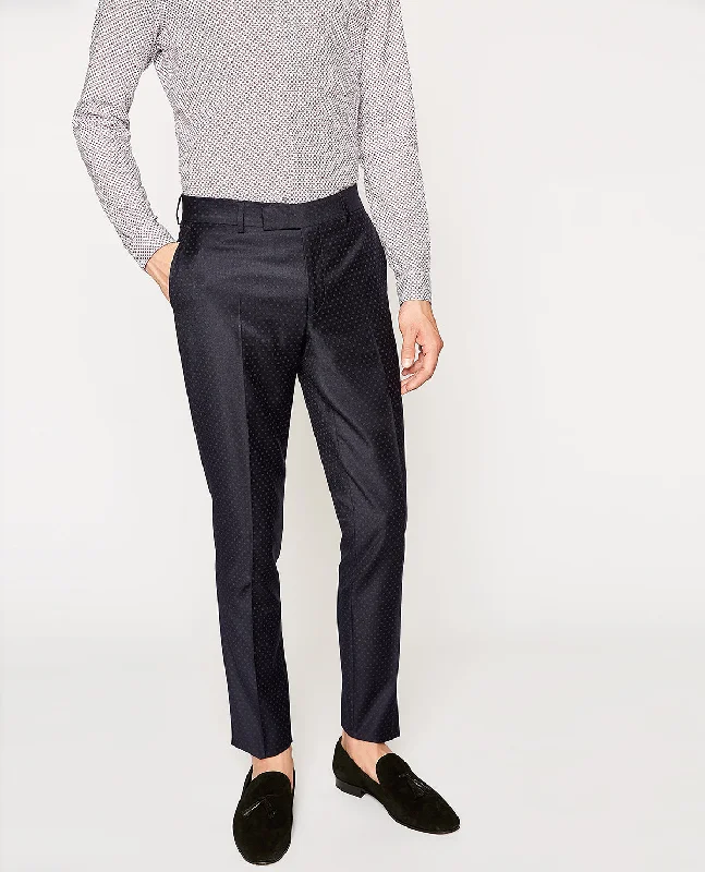 Super Savings Micro-Motifs Suit Trousers | Men | Navy Blue