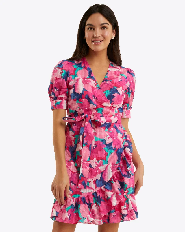 Steals and Deals Reba Wrap Dress in Shadow Stripe