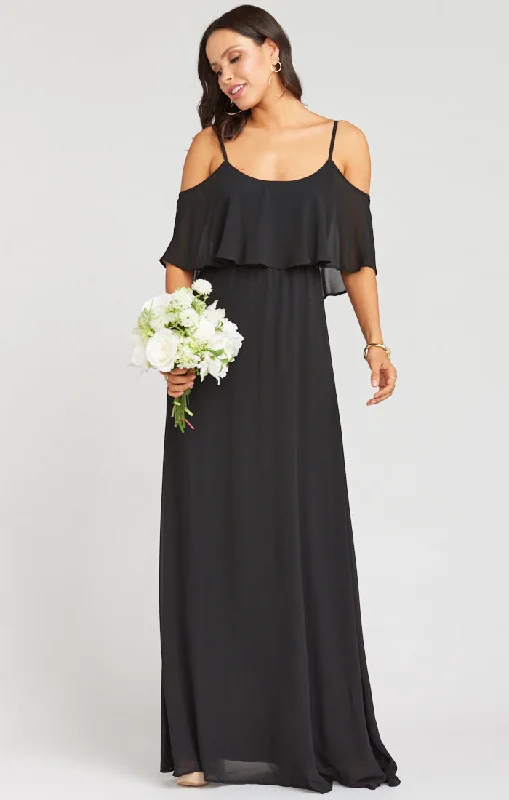 Bargain Prices Show Me Your MuMu Caitlin Ruffle Maxi Dress, Black, Size S