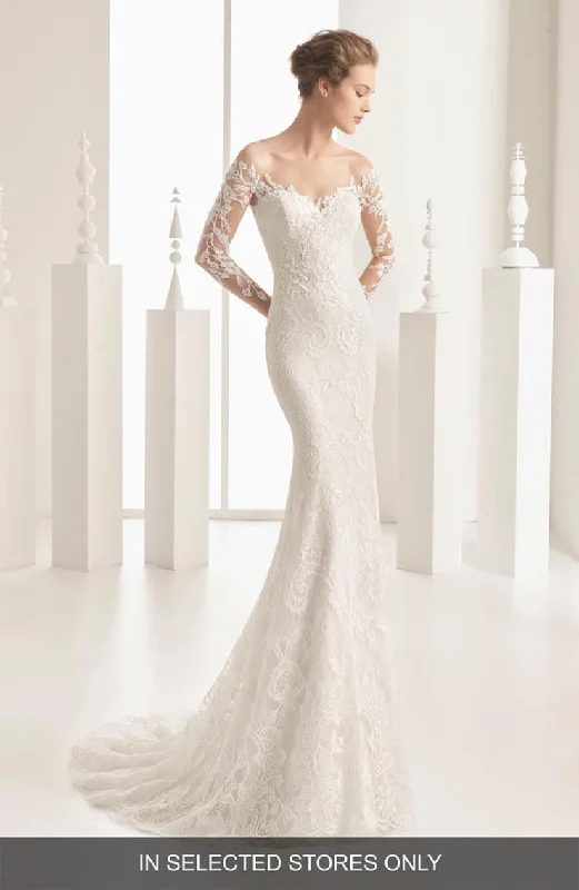 Instant Discount Rosa Clara Naim Strapless Illusion Lace Gown