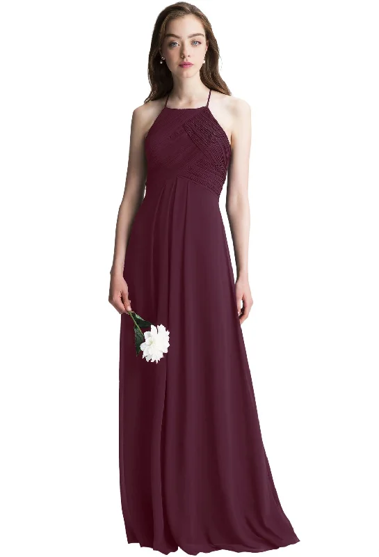 Must-Have Deals Bill Levkoff Wine Chiffon Halter A-line Gown