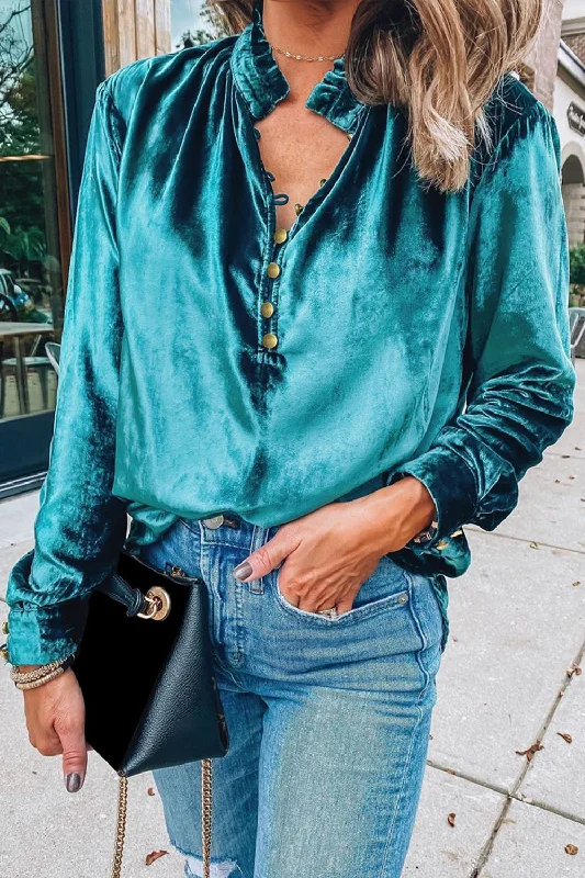 Price Meltdown Mock Neck Long Sleeve Blouse