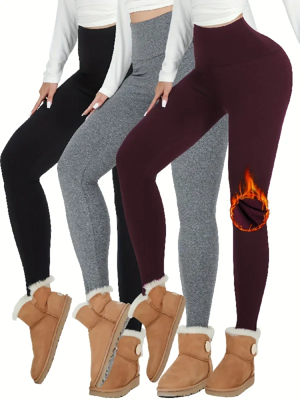 Daily Deals 3pcs Ultra-Soft Fleece-Lined Leggings for Women - High Stretch, Warm & Cozy Yoga/Running Pants for Winter Daily Deals 3pcs Ultra-Soft Fleece-Lined Leggings for Women - High Stretch, Warm & Cozy Yoga/Running Pants for Winter