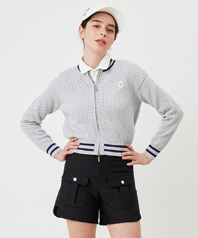 Time-Limited Offer AVEN Two-Way Zip-Up Cardigan - Gray