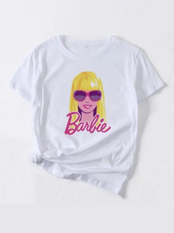 Stock Clearance Barbie print letter print sports casual women's short-sleeved T-shirt Stock Clearance Barbie print letter print sports casual women's short-sleeved T-shirt