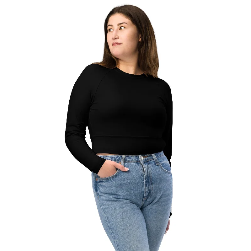 Unmissable Offer SHE REBEL - Basic Black Recycled Crop Top UPF 50+