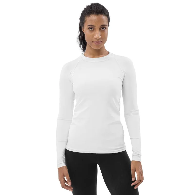 Online Only Basic White Performance Rash Guard UPF 50+