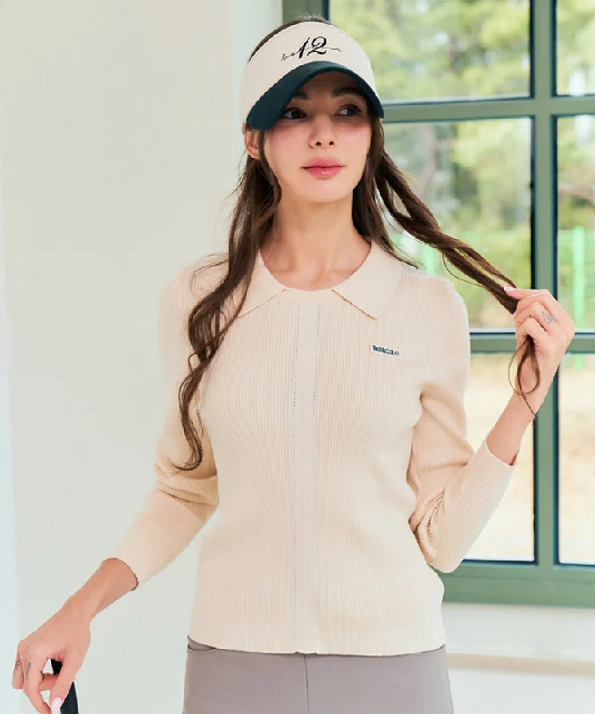 Best Bargains BENECIA 12 Ribbed Knit Collar - Beige