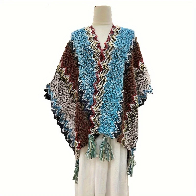 Sky Blue And White Tassels