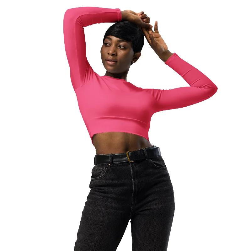 Take Advantage SHE REBEL - Brink Pink Recycled Crop Top UPF 50+