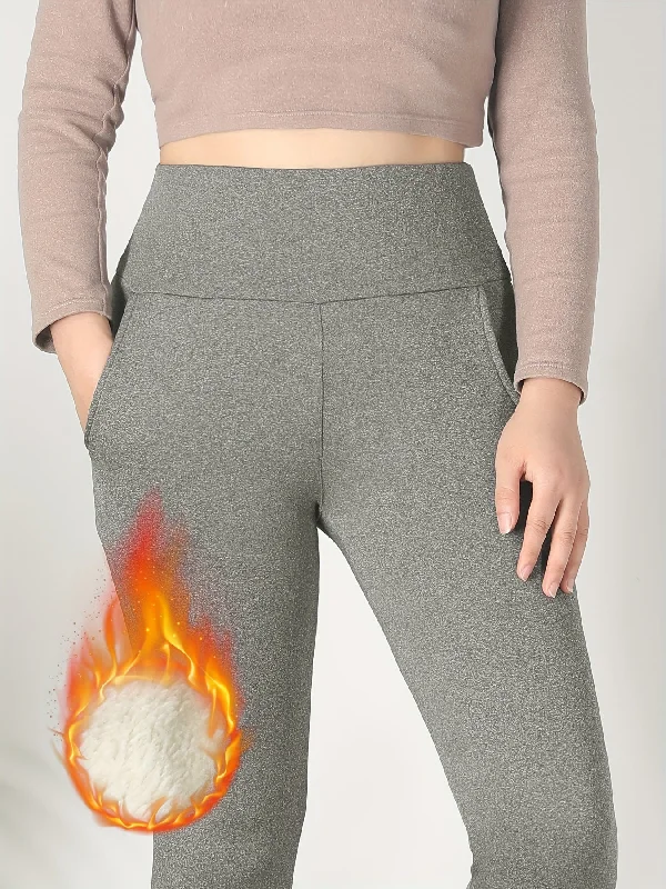 Sale Event Cozy Fleece-Lined High-Waist Leggings with Pockets - Stretchy, Warm Activewear for Women, Perfect for Fall/Winter