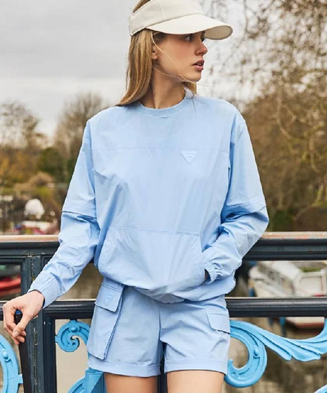 Discount Deals CREVE NINE: Detachable Sleeve Field Anorak - Sky Blue