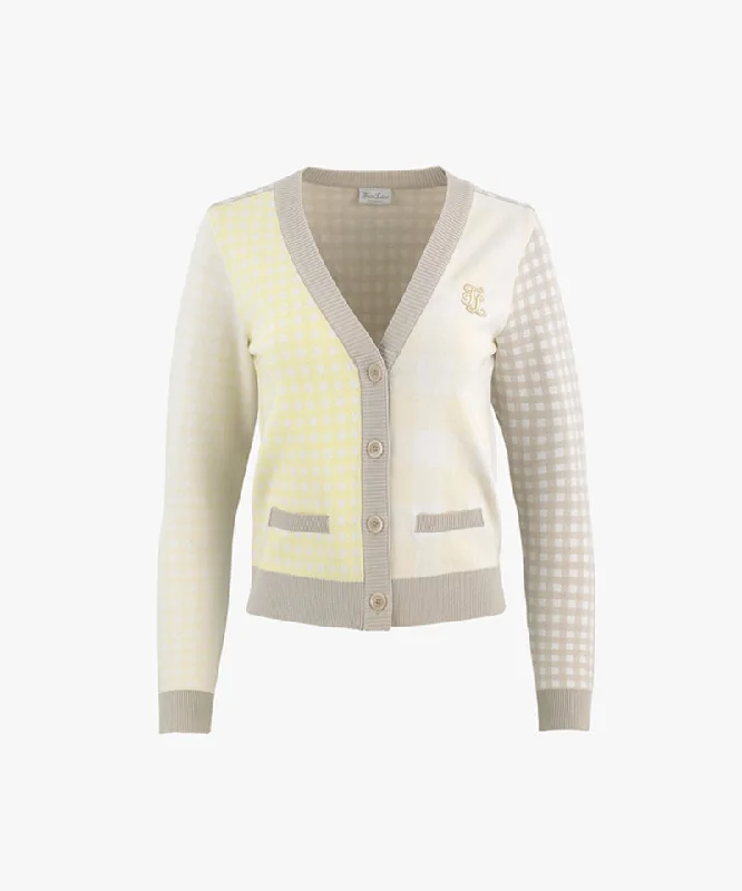 Clearance Items FAIRLIAR Gingham Check Cardigan - Lemon