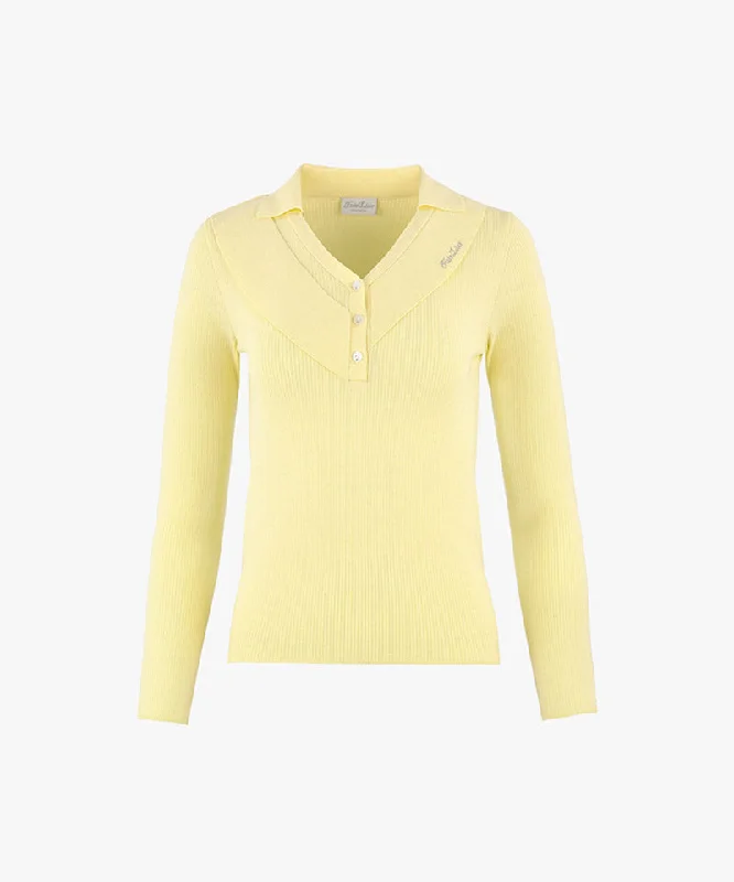 Must-Have Deals FAIRLIAR Ruffle Point Knit - Lemon