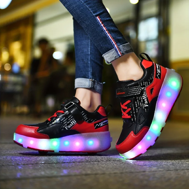 Can't Miss Glittering LED Roller Skates for Girls - Comfortable Sport Shoes with Breathable Design for Exciting Outdoor Adventures Day and Night