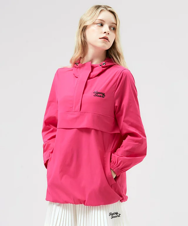 Limited Time Discount HENRY STUART Women's Half Hooded Anorak Jumper - Pink