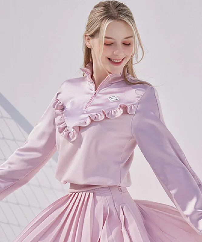 TIME-Limited Offer J.Jane Satin Frill Sweatshirt - Pink