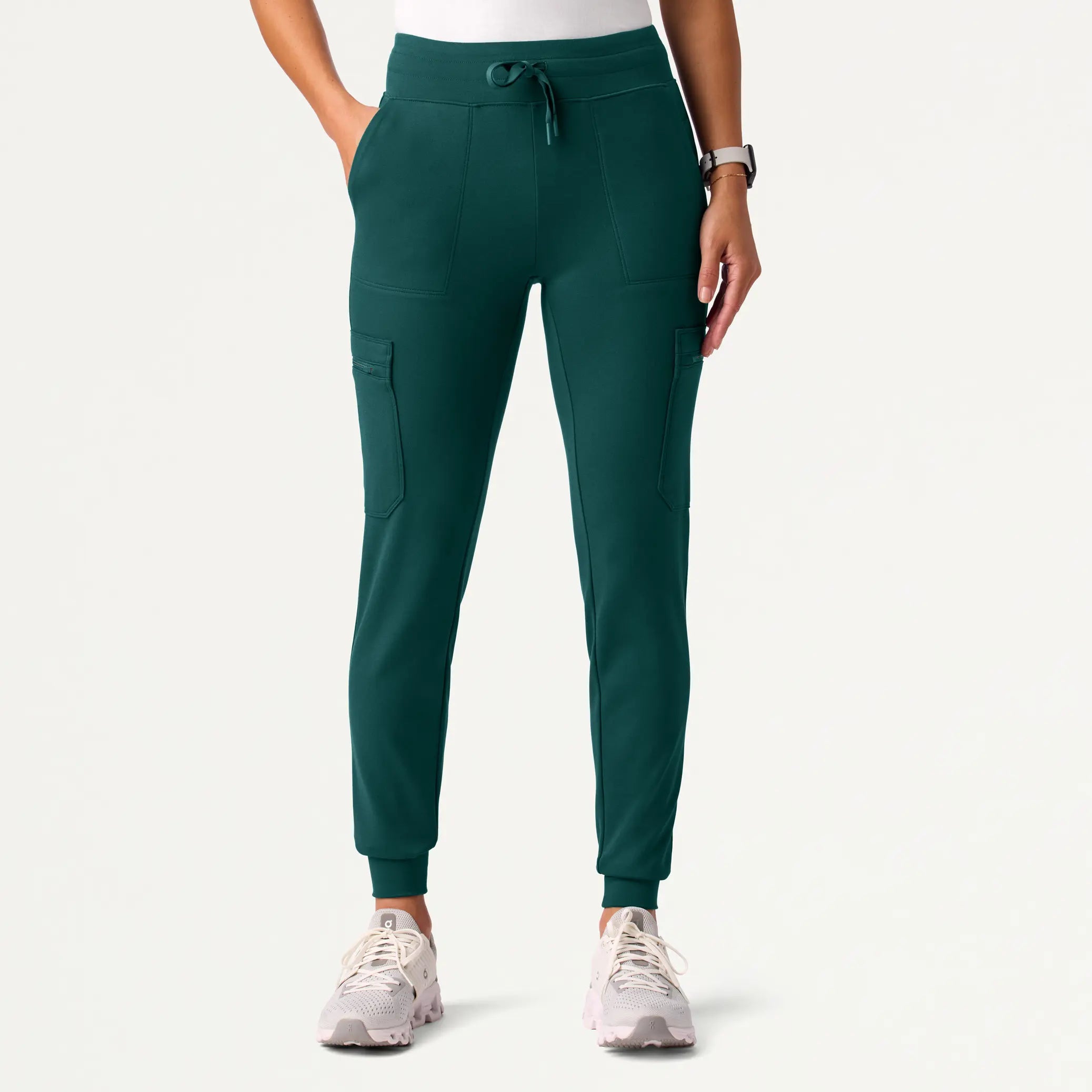 Big Discounts Jaanuu Women's Abi 10-Pocket Skinny ULTRAsoft Scrub Jogger - Midnight Green