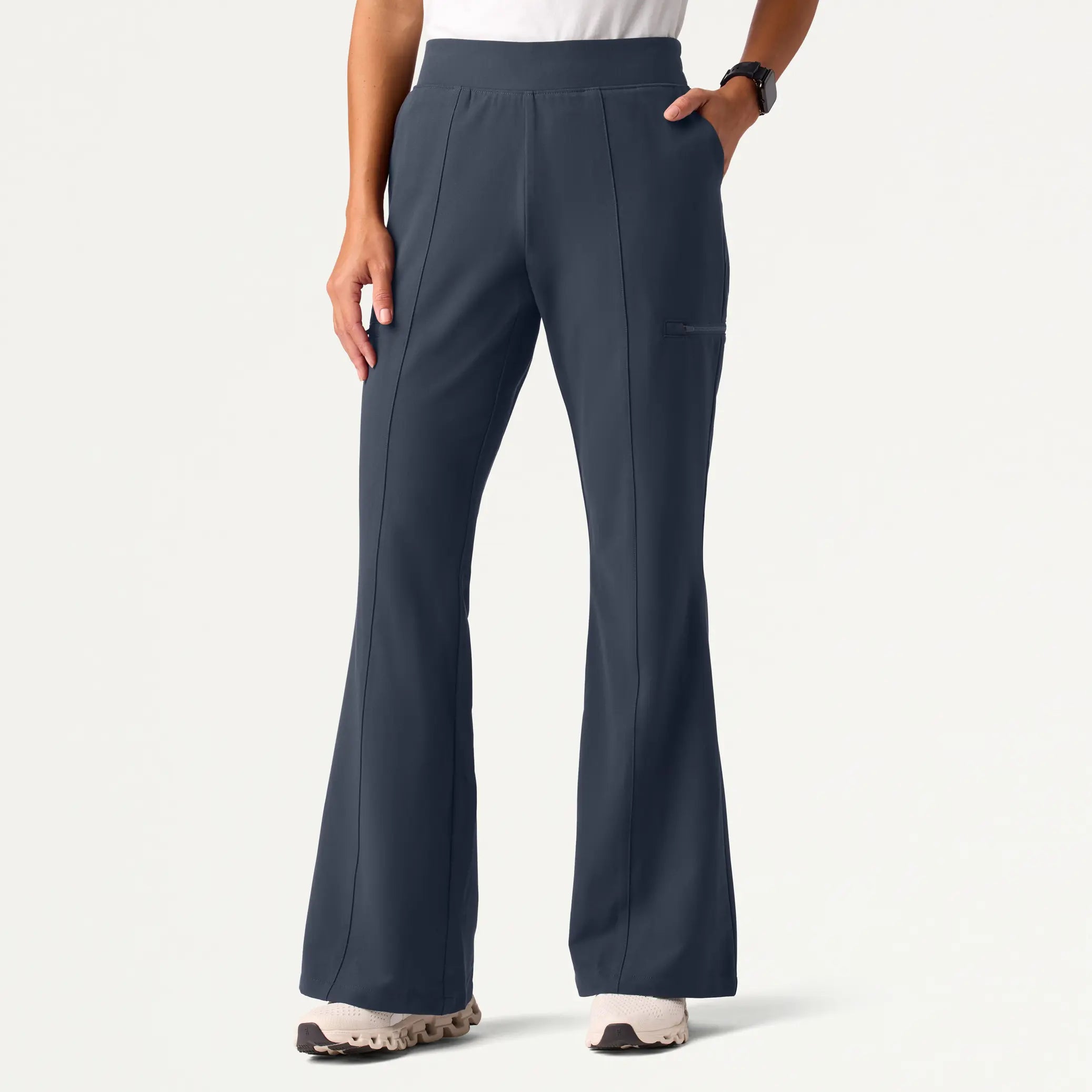 Bargain Blast Jaanuu Women's Harper Slim High Waisted Scrub Pant - Carbon Gray