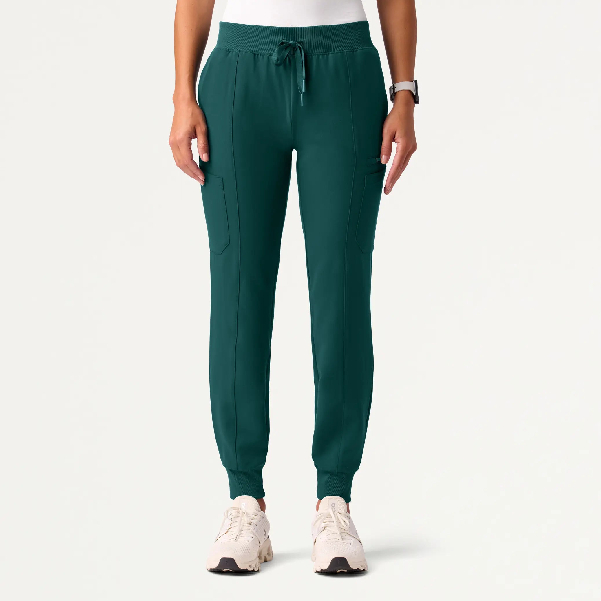 Savings Alert Jaanuu Women's Liv Skinny 8-Pocket Scrub Jogger - Midnight Green